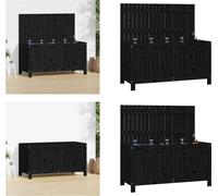 vidaXL Cofre de jardín de 121x55x64 cm, madera maciza de pino - Cofre de jardín - Cofres de jardín - Caja de jardín - Caja de almacenamiento para jardín