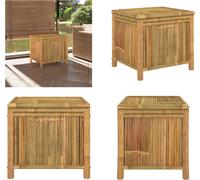 vidaXL Cofre de jardín de 60x52x55 cm de bambú - Cofre de jardín - Cofres de jardín - Caja de jardín - Caja de almacenamiento para jardín