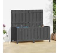 vidaXL Cofre de jardín gris de 147x68x64 cm, madera maciza de pino - Cofre de jardín - Cofres de jardín - Caja de jardín - Caja de almacenamiento para jardín