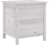 vidaXL Cofre para jardín, blanco, 50x49x56,5 cm, madera maciza de abeto