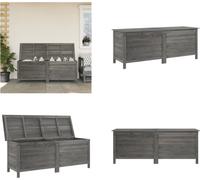 vidaXL Cofre para jardín, color antracita, 150x50x56,5 cm, madera maciza de abeto - Cofre para jardín - Cofres para jardín - Caja de almacenamiento para exteriores - Caja para cojines para exteriores