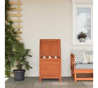 vidaXL Cofre para jardín, color marrón, 50x49x56,5 cm, madera maciza de abeto - Cofre para jardín - Cofres para jardín - Caja de almacenamiento para exteriores - Caja para cojines para exteriores