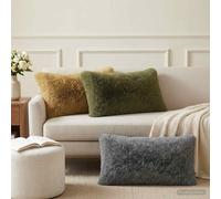 vidaXL Cojín con almohada HEERLEN 2 uds. Verde Fleece PV