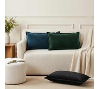 vidaXL Cojín con almohada HOUTEN 12 uds. Negro Terciopelo