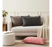 vidaXL Cojín con almohada HOUTEN 12 uds. Rosa Terciopelo