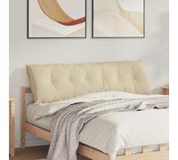 vidaXL Cojín de Espalda Crema 160 x 50 cm Tela de microfibra