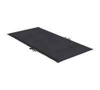 vidaXL Cojín de silla de jardín respaldo bajo 6 uds tela Oxford negro Negro 100 x 50 x 3 cm