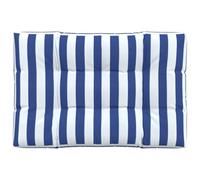 vidaXL Cojín para palés Tela a rayas azul y blanco 120x80x12 cm