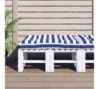 vidaXL Cojín para palés tela a rayas azul y blanco 120x80x12 cm