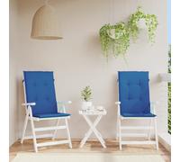 vidaXL Cojín silla de jardín respaldo alto 2 uds tela azul 120x50x3 cm
