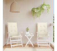 vidaXL Cojín silla de jardín respaldo alto 2 uds tela crema 120x50x3cm