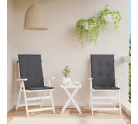 vidaXL Cojín silla de jardín respaldo alto 2 uds tela gris 120x50x2 cm