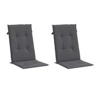 vidaXL Cojín silla de jardín respaldo alto 2 uds tela gris 120x50x2 cm