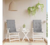 vidaXL Cojín silla de jardín respaldo alto 2 uds tela gris 120x50x3 cm