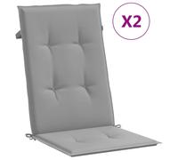 vidaXL 2X Cojines para Silla Jardín Gris Almohadón Almohadilla Acolchado Banco
