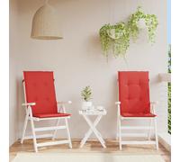 vidaXL Cojín silla de jardín respaldo alto 2 uds tela rojo 120x50x3 cm