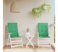 vidaXL Cojín silla de jardín respaldo alto 2 uds tela verde 120x50x3cm