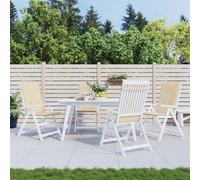 vidaXL Cojín silla de jardín respaldo alto 4 uds tela beige 120x50x3cm