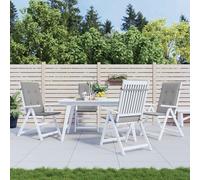 vidaXL Cojín silla de jardín respaldo alto 4 uds tela gris 120x50x3 cm