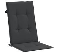 VidaXL Cojines de Silla de Jardín 4 Uds Con Respaldo Alto, Asiento Exterior, Almohadas para Patio y Oficina, Tela Negro