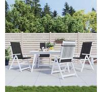 vidaXL Cojín silla de jardín respaldo alto 4 uds tela negro 120x50x3cm