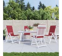 vidaXL Cojín silla de jardín respaldo alto 4 uds tela rojo 120x50x3 cm