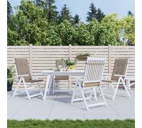 vidaXL Cojín silla de jardín respaldo alto 4 uds tela taupé 120x50x3cm