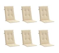 vidaXL Cojines de sillas de jardín acolchados Respaldo alto 6 uds Beige 120x50x3 cm