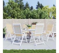 vidaXL Cojín silla de jardín respaldo alto 6 uds tela beige 120x50x3cm