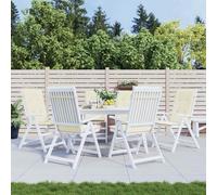 vidaXL Cojín silla de jardín respaldo alto 6 uds tela crema 120x50x3cm