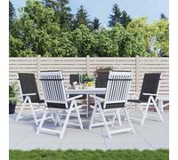 vidaXL Cojín silla de jardín respaldo alto 6 uds tela negro 120x50x3cm