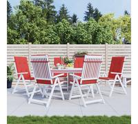 vidaXL Cojín silla de jardín respaldo alto 6 uds tela rojo 120x50x3 cm