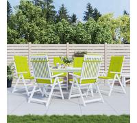 vidaXL Cojín silla de jardín respaldo alto 6 uds tela verde 120x50x3cm