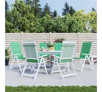 vidaXL Cojín silla de jardín respaldo alto 6 uds tela verde 120x50x3cm
