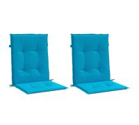 vidaXL Cojín silla jardín respaldo bajo 2 uds tela Oxford azul