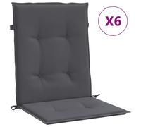 Vidaxl Cojín Silla Jardín Respaldo Bajo Pack 6 Uds Tela Oxford Antracita Anthracite