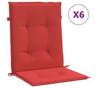 Vidaxl Cojín Silla Jardín Respaldo Bajo Pack 6 Uds Tela Oxford Antracita Red