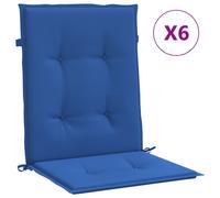 Vidaxl Cojín Silla Jardín Respaldo Bajo Pack 6 Uds Tela Oxford Antracita Royal blue
