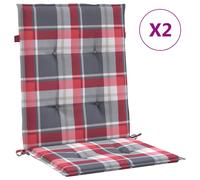 Vidaxl Cojín Silla Jardín Respaldo Bajo Tela Oxford Antracita Red checkered print