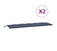 Vidaxl Cojines Banco Jardín 2 Uds Tela 180x50x7 Cm Color Antracita Navy blue
