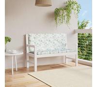 vidaXL Cojines banco jardín 2 uds tela estampado de hojas 120x50x7 cm