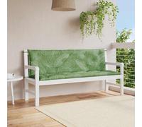 vidaXL Cojines banco jardín 2 uds tela estampado de hojas 150x50x7 cm