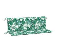 vidaXL Cojines banco jardín 2 uds tela estampado de hojas 150x50x7 cm
