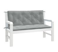 vidaXL Cojines banco jardín 2 uds tela gris claro melange 120x50x7 cm