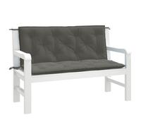 vidaXL Cojines banco jardín 2 uds tela gris oscuro melange 120x50x7 cm