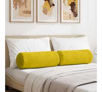 vidaXL Cojines Bolster 2 pcs Amarillo Ø 25 x 70 cm Tela de pana