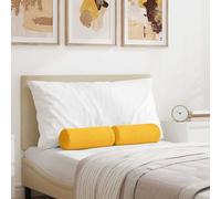vidaXL Cojines Bolster 2 pcs Amarillo Claro Ø 15 x 40 cm Tela de pana