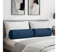 vidaXL Cojines Bolster 2 pcs Azul Ø 25 x 70 cm tela
