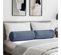 vidaXL Cojines Bolster 2 pcs Azul Ø 25 x 70 cm Tela de pana