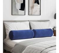 vidaXL Cojines Bolster 2 pcs Azul Policía Ø 25 x 70 cm Tela de pana